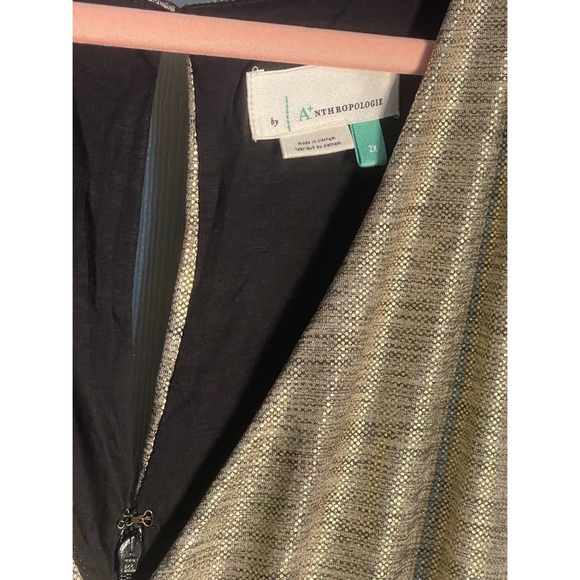 Anthropologie Kari Metallic Midi Dress Gold NWT SZ 2X - Picture 6 of 15